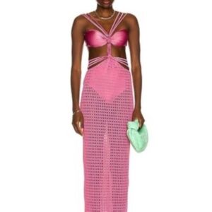 Patio Pink Cutout Halter Dress XS
